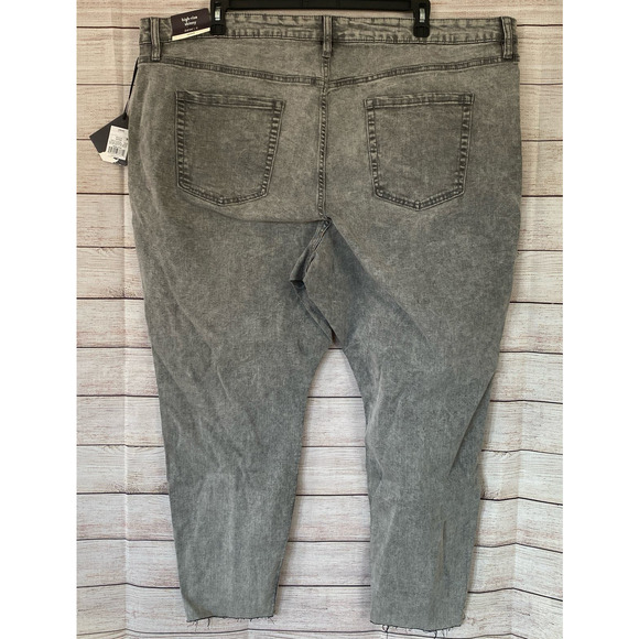 Ava & Viv Black Stone Wash Jeans Size 26W NWT High Rise Skinny Stretch Raw Hems - Picture 6 of 9